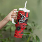 Newcastle Knights ANZAC Personalised Tumbler With Handle Lest We Forget Poppy Camo