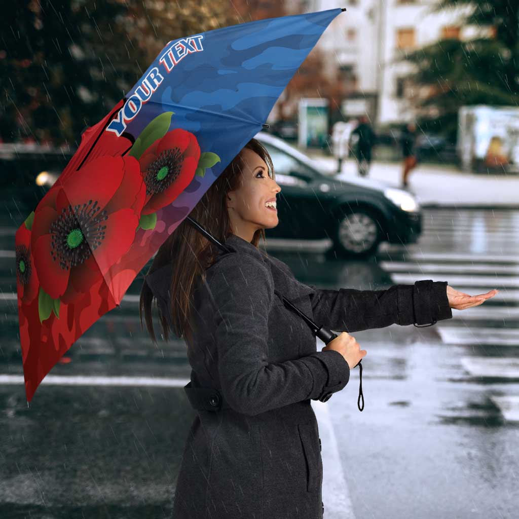 Newcastle Knights ANZAC Personalised Umbrella Lest We Forget Poppy Camo