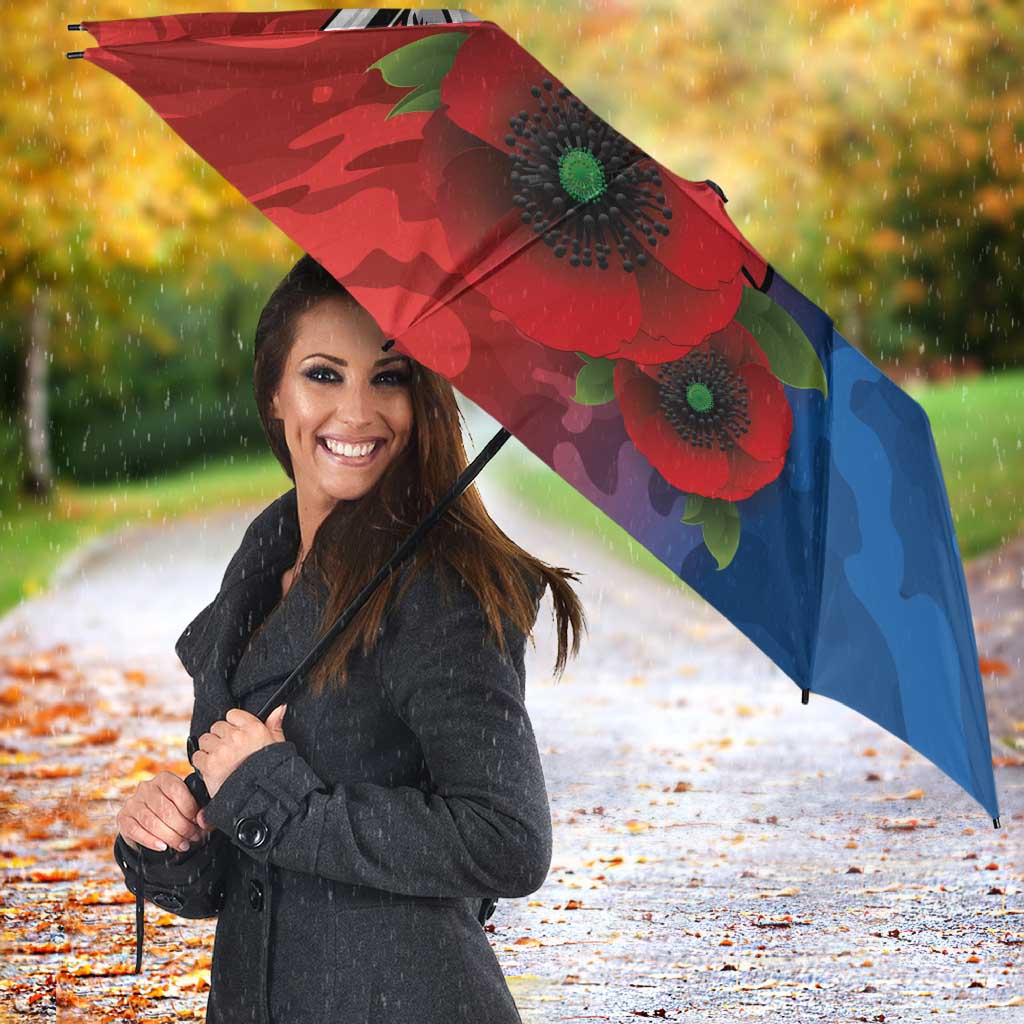 Newcastle Knights ANZAC Personalised Umbrella Lest We Forget Poppy Camo