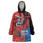 Newcastle Knights ANZAC Personalised Wearable Blanket Hoodie Lest We Forget Poppy Camo