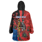 Newcastle Knights ANZAC Personalised Wearable Blanket Hoodie Lest We Forget Poppy Camo