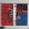 Newcastle Knights ANZAC Personalised Window Curtain Lest We Forget Poppy Camo
