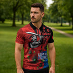 Newcastle Knights ANZAC Personalised Zipper Polo Shirt Lest We Forget Poppy Camo