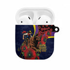 North Queensland Cowboys ANZAC Personalised AirPods Case Lest We Forget Poppy Camo