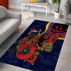 North Queensland Cowboys ANZAC Personalised Area Rug Lest We Forget Poppy Camo