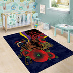 North Queensland Cowboys ANZAC Personalised Area Rug Lest We Forget Poppy Camo