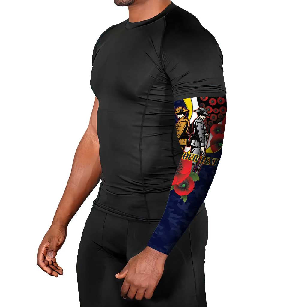 North Queensland Cowboys ANZAC Personalised Arm Sleeves Lest We Forget Poppy Camo