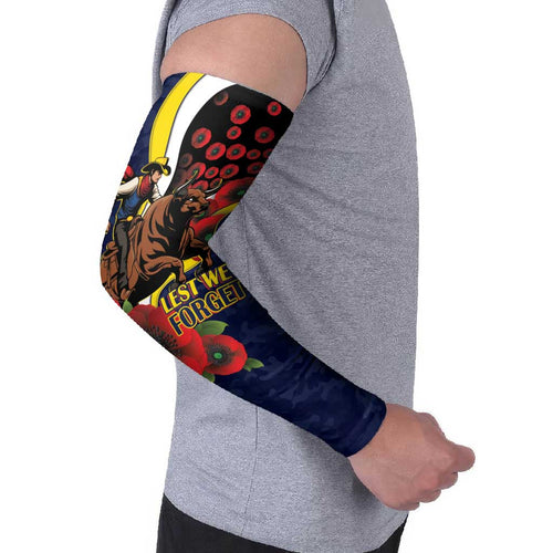 North Queensland Cowboys ANZAC Personalised Arm Sleeves Lest We Forget Poppy Camo