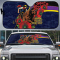 North Queensland Cowboys ANZAC Personalised Auto Sun Shade Lest We Forget Poppy Camo