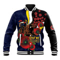 North Queensland Cowboys ANZAC Personalised Baseball Jacket Lest We Forget Poppy Camo