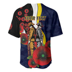 North Queensland Cowboys ANZAC Personalised Baseball Jersey Lest We Forget Poppy Camo