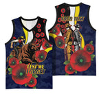 North Queensland Cowboys ANZAC Personalised Basketball Jersey Lest We Forget Poppy Camo