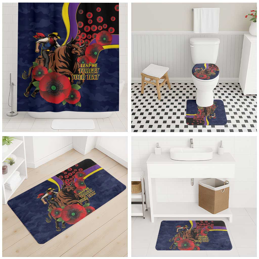 North Queensland Cowboys ANZAC Personalised Bathroom Set Lest We Forget Poppy Camo