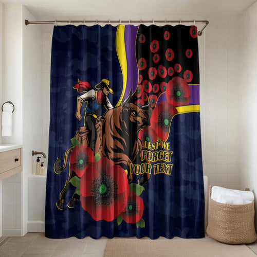 North Queensland Cowboys ANZAC Personalised Bathroom Set Lest We Forget Poppy Camo