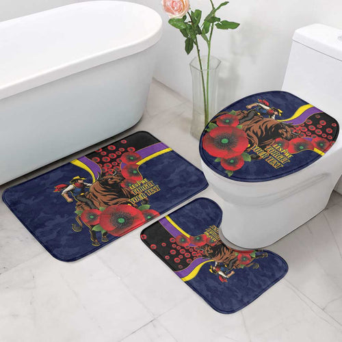 North Queensland Cowboys ANZAC Personalised Bathroom Set Lest We Forget Poppy Camo