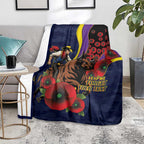 North Queensland Cowboys ANZAC Personalised Blanket Lest We Forget Poppy Camo