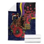 North Queensland Cowboys ANZAC Personalised Blanket Lest We Forget Poppy Camo