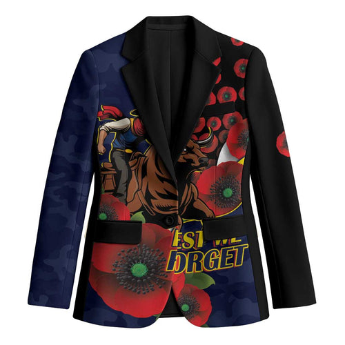 North Queensland Cowboys ANZAC Personalised Blazer Lest We Forget Poppy Camo