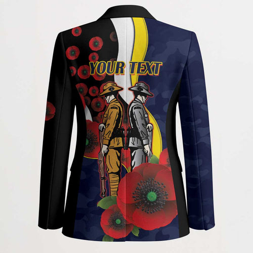 North Queensland Cowboys ANZAC Personalised Blazer Lest We Forget Poppy Camo