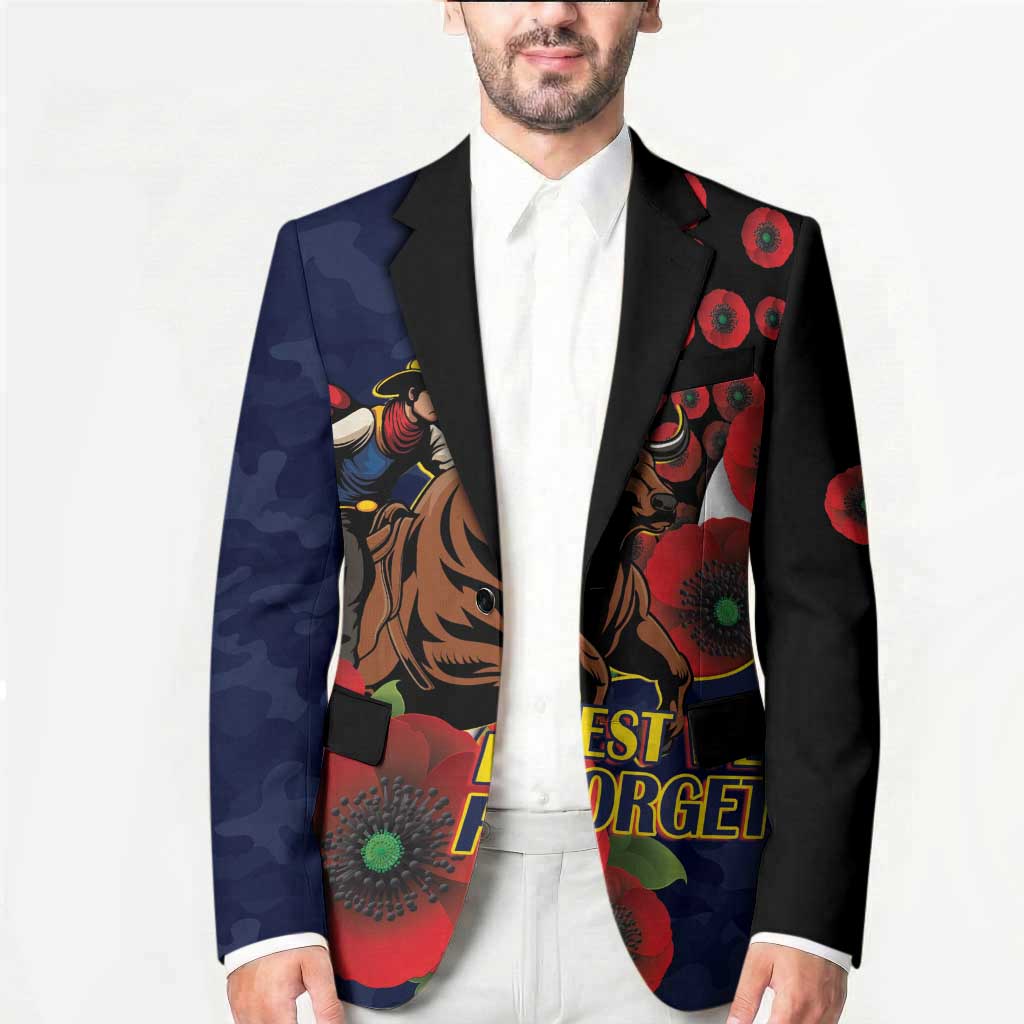North Queensland Cowboys ANZAC Personalised Blazer Lest We Forget Poppy Camo