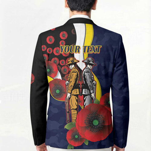 North Queensland Cowboys ANZAC Personalised Blazer Lest We Forget Poppy Camo