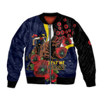 North Queensland Cowboys ANZAC Personalised Bomber Jacket Lest We Forget Poppy Camo