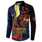 North Queensland Cowboys ANZAC Personalised Button Sweatshirt Lest We Forget Poppy Camo