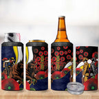 North Queensland Cowboys ANZAC Personalised 4 in 1 Can Cooler Tumbler Lest We Forget Poppy Camo