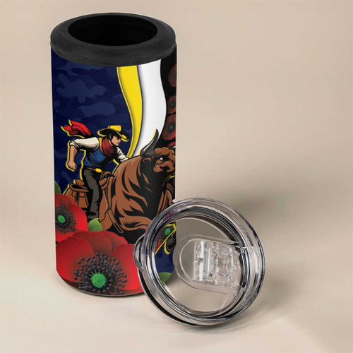 North Queensland Cowboys ANZAC Personalised 4 in 1 Can Cooler Tumbler Lest We Forget Poppy Camo