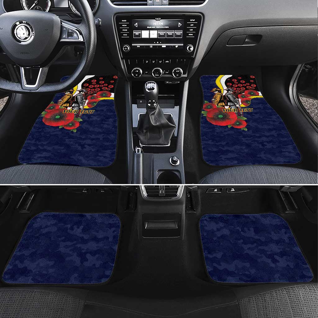 North Queensland Cowboys ANZAC Personalised Car Mats Lest We Forget Poppy Camo