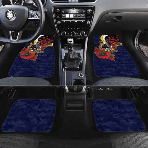North Queensland Cowboys ANZAC Personalised Car Mats Lest We Forget Poppy Camo