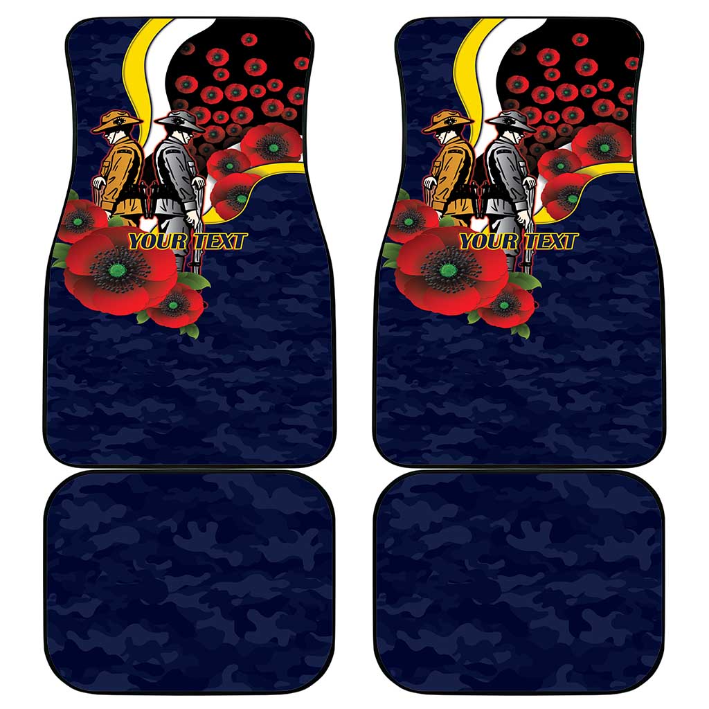 North Queensland Cowboys ANZAC Personalised Car Mats Lest We Forget Poppy Camo