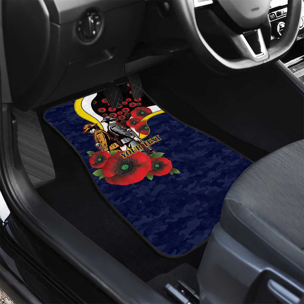 North Queensland Cowboys ANZAC Personalised Car Mats Lest We Forget Poppy Camo