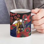 North Queensland Cowboys ANZAC Personalised Ceramic Mug Lest We Forget Poppy Camo