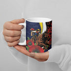 North Queensland Cowboys ANZAC Personalised Ceramic Mug Lest We Forget Poppy Camo