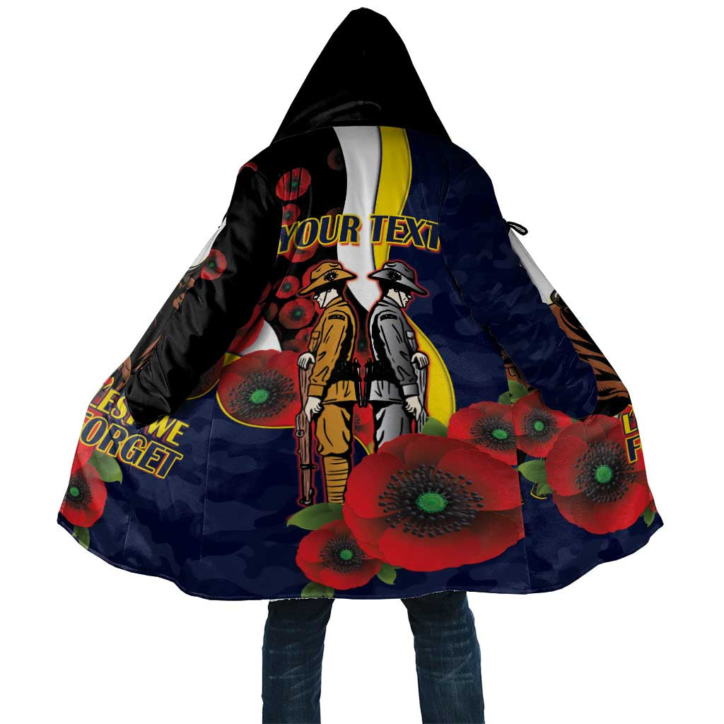 North Queensland Cowboys ANZAC Personalised Cloak Lest We Forget Poppy Camo