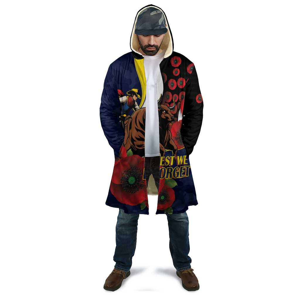 North Queensland Cowboys ANZAC Personalised Cloak Lest We Forget Poppy Camo