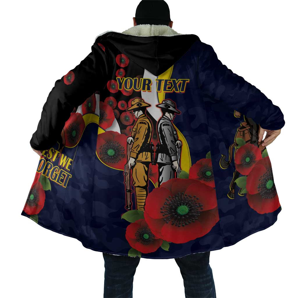 North Queensland Cowboys ANZAC Personalised Cloak Lest We Forget Poppy Camo