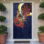 North Queensland Cowboys ANZAC Personalised Door Cover Lest We Forget Poppy Camo