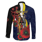 North Queensland Cowboys ANZAC Personalised Family Matching Long Sleeve Bodycon Dress and Hawaiian Shirt Lest We Forget Poppy Camo