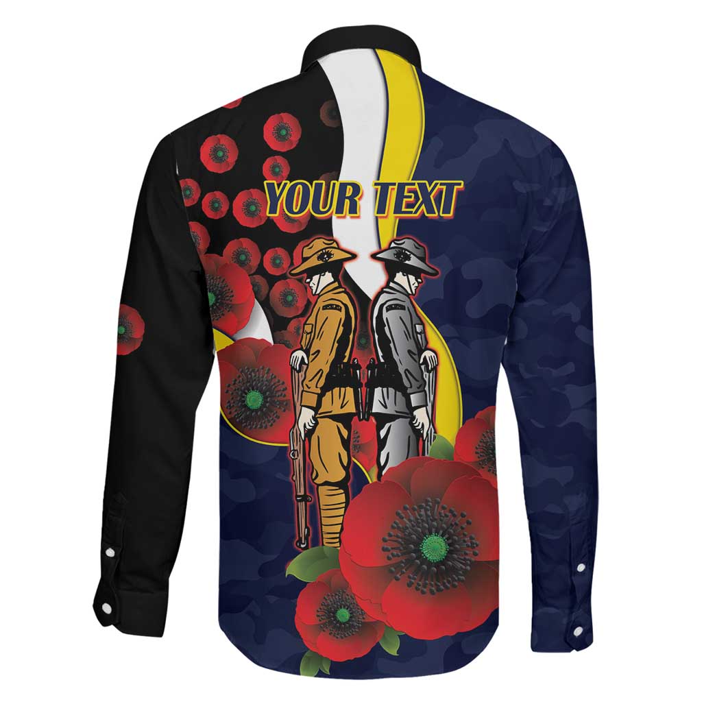 North Queensland Cowboys ANZAC Personalised Family Matching Mermaid Dress and Hawaiian Shirt Lest We Forget Poppy Camo