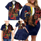 North Queensland Cowboys ANZAC Personalised Family Matching Off Shoulder Short Dress and Hawaiian Shirt Lest We Forget Poppy Camo