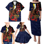 North Queensland Cowboys ANZAC Personalised Family Matching Puletasi and Hawaiian Shirt Lest We Forget Poppy Camo