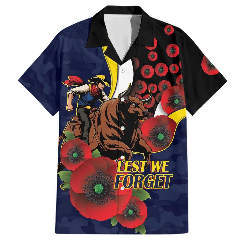 North Queensland Cowboys ANZAC Personalised Family Matching Summer Maxi Dress and Hawaiian Shirt Lest We Forget Poppy Camo