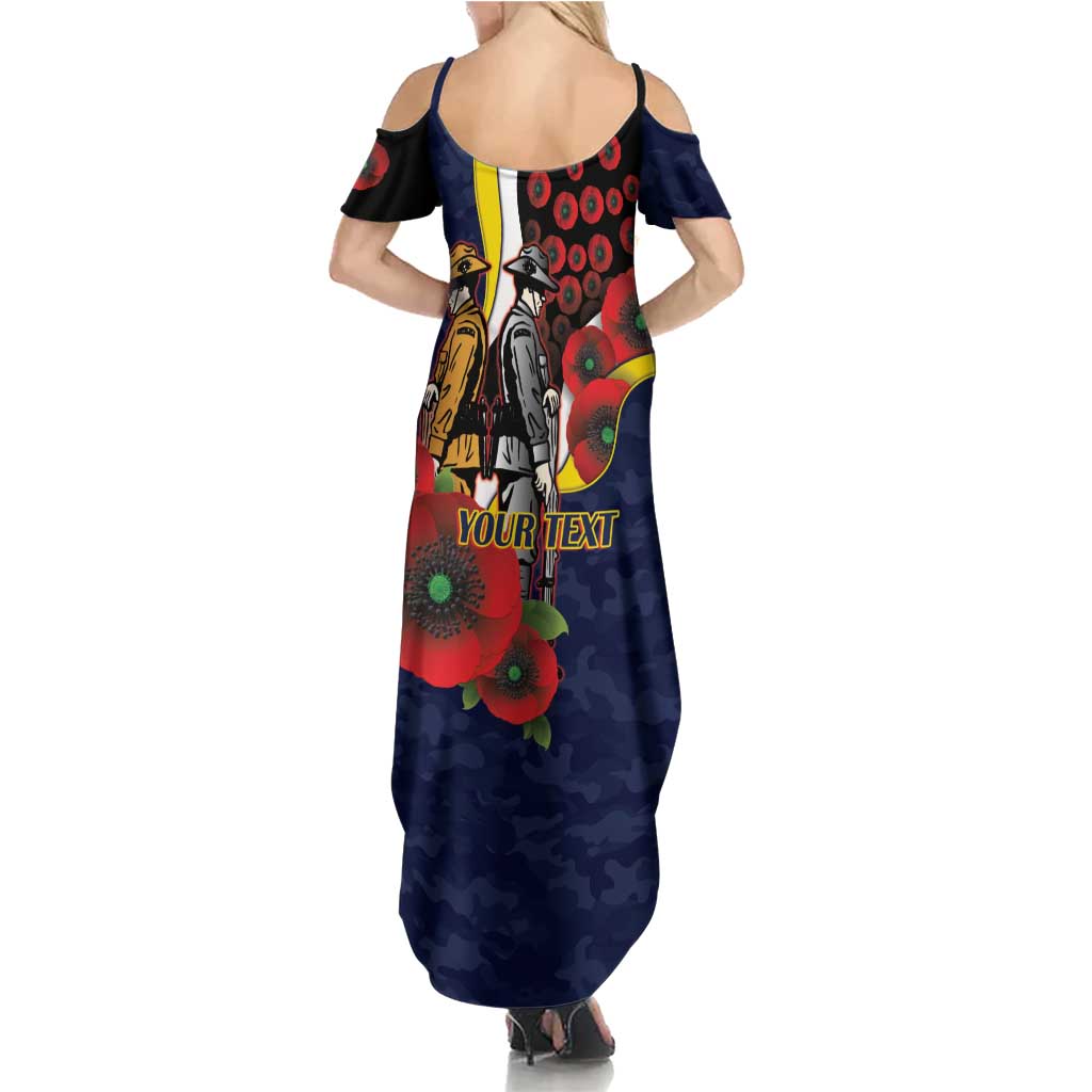 North Queensland Cowboys ANZAC Personalised Family Matching Summer Maxi Dress and Hawaiian Shirt Lest We Forget Poppy Camo