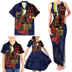 North Queensland Cowboys ANZAC Personalised Family Matching Tank Maxi Dress and Hawaiian Shirt Lest We Forget Poppy Camo