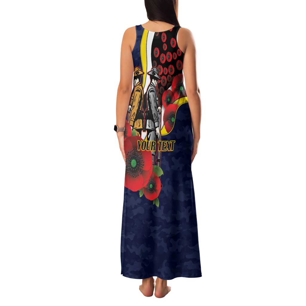 North Queensland Cowboys ANZAC Personalised Family Matching Tank Maxi Dress and Hawaiian Shirt Lest We Forget Poppy Camo