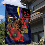 North Queensland Cowboys ANZAC Personalised Garden Flag Lest We Forget Poppy Camo
