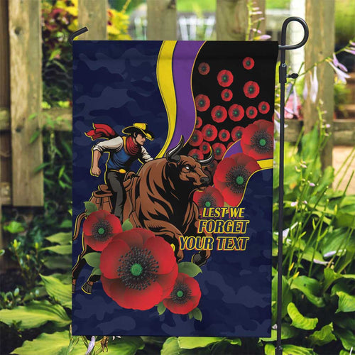 North Queensland Cowboys ANZAC Personalised Garden Flag Lest We Forget Poppy Camo