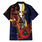 North Queensland Cowboys ANZAC Personalised Hawaiian Shirt Lest We Forget Poppy Camo
